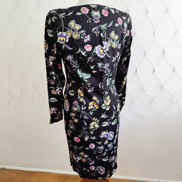 Vintage Liz Claiborne Suit • Black Floral • 2 pieces • 80s • Sz 6 - Picture 3 of 9